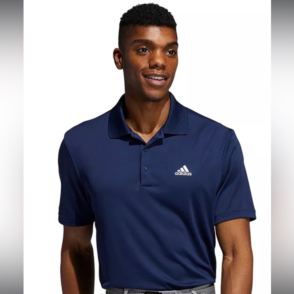 Adidas polo golf shirt - navy blue - 2XL